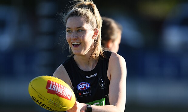 ShevlinFeaturePS.jpg Maddie Shevlin has been all smiles since joining the Pies - AFLW,Collingwood Magpies